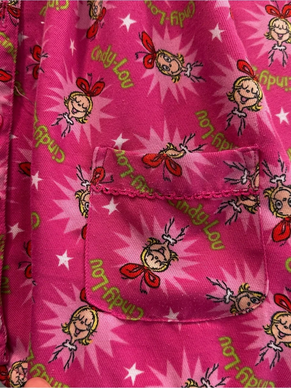 Dr. Seuss Grinch Rare Cindy Lou Who Pink Embroidered Hem Ruffle Sleeves Girls 6
